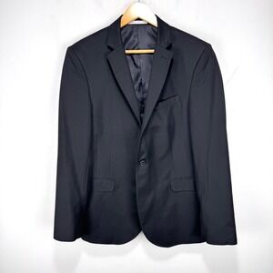 Moss London Blazer Sport Coat Men 42R (52 EUR) Black 1 Button‎ Skinny Fit Formal
